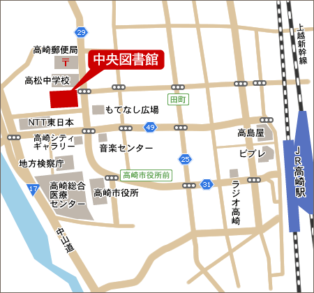 中央図書館の地図 中央図書館の地図