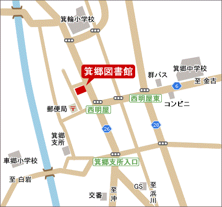 箕郷図書館の地図